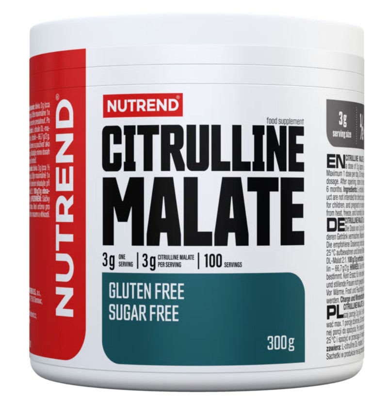 NUTREND Citrulline Malate Powder 300g – 3g Per Serving, 100 Servings, Gluten & Sugar Free Pre-Workout Supplement - Image 1